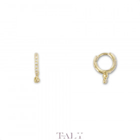 Little hoop earring CZ and round CZ hanging