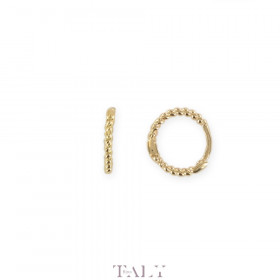 Ridged hoop earring with rectangle