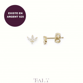 Three petals CZ earrings