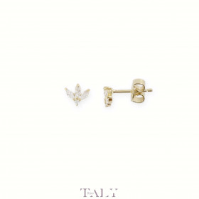 Three petals CZ earrings