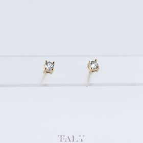 CZ 4 claws chip earring 3mm