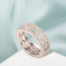CZ Cross Pavé Ring