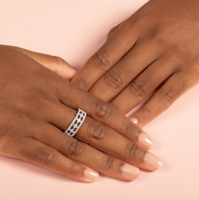CZ Cross Pavé Ring