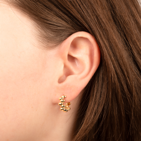 Boucles d'oreilles plaqué or 3 microns avec des zirconiums, Taly bijoux fournisseur pour professionnels.