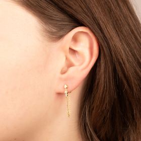 Boucles d'oreilles plaqué or 3 microns avec des zirconiums, Taly bijoux fournisseur pour professionnels.
