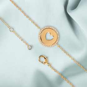 Bracelet Plaque Cœur Évidé