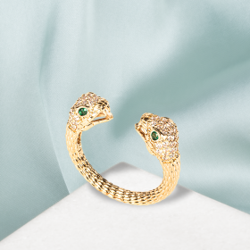 Bague Double Tête de Serpent